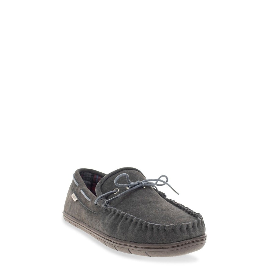 Men Staheekum Staheekum Brand | Men'S Country Flannel Slipper - Charcoal