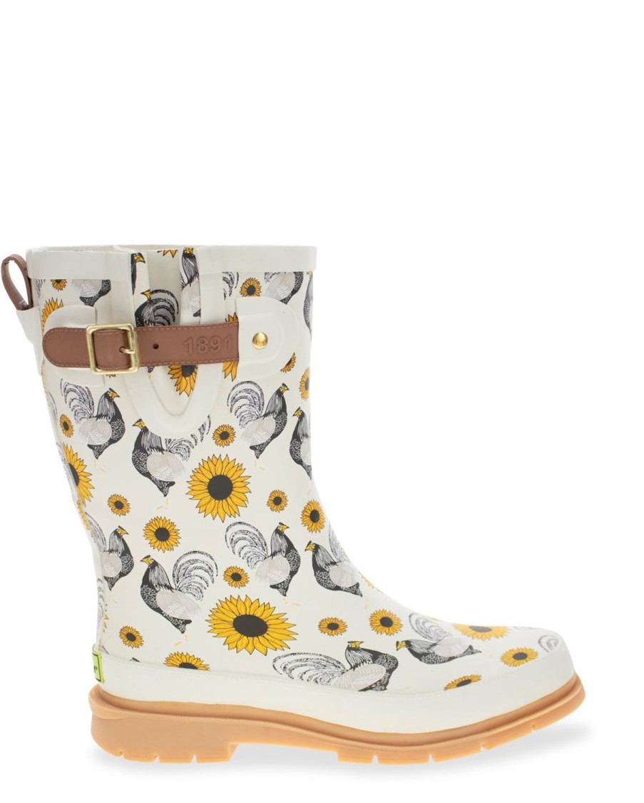 Women Western Chief Rain & Rubber Boots | Women'S Rooster Rise Mid Rain Boot - Cream