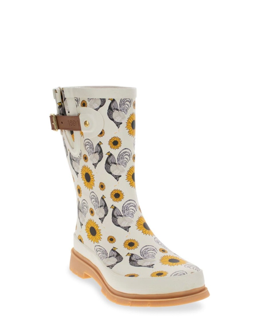 Women Western Chief Rain & Rubber Boots | Women'S Rooster Rise Mid Rain Boot - Cream