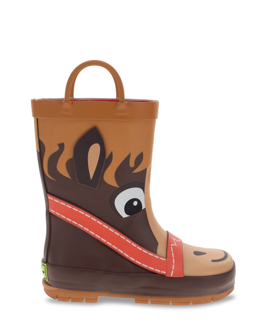 Kids Western Chief Rain & Rubber Boots | New! Kids Hayden Horse Rain Boot - Brown