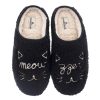 Women Staheekum Staheekum Brand | Women'S Graphic Meowzzer Cat Slipper - Black