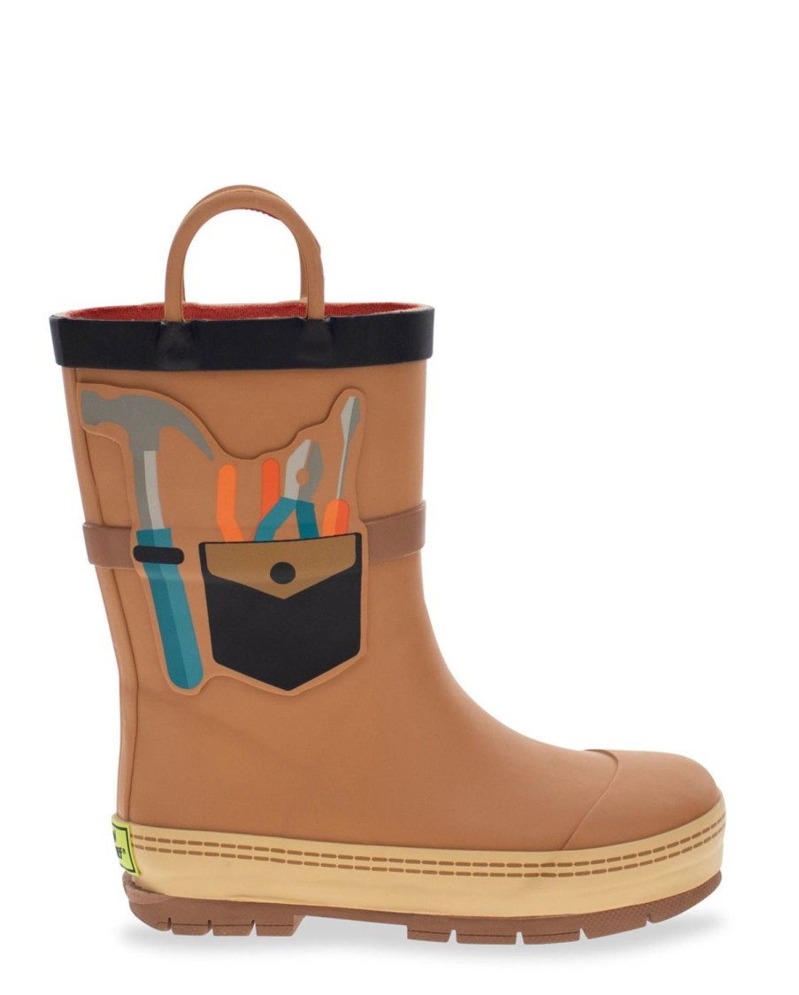 Kids Western Chief Rain & Rubber Boots | Kids Happy Helper Rain Boot - Chestnut