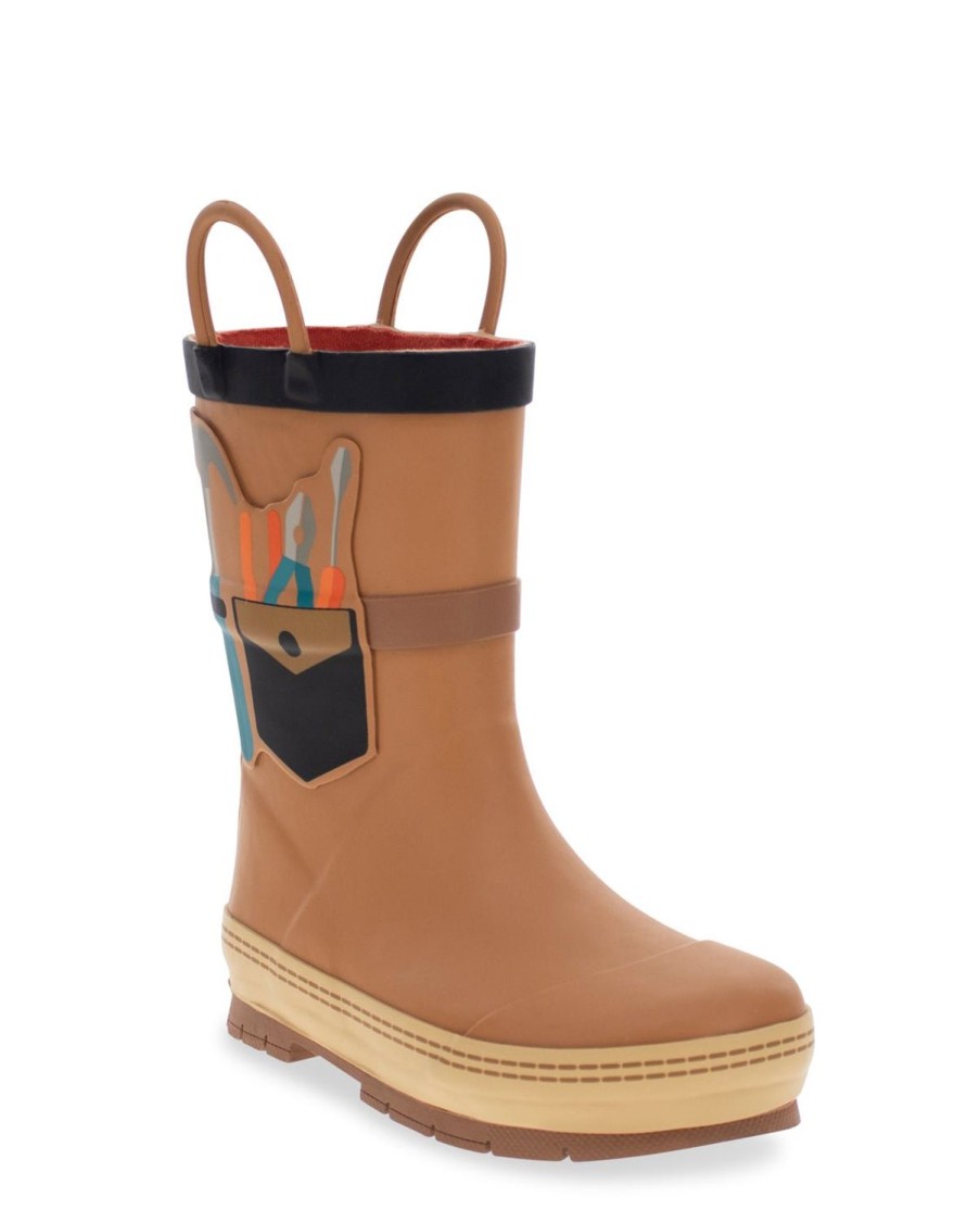 Kids Western Chief Rain & Rubber Boots | Kids Happy Helper Rain Boot - Chestnut