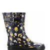 Women Western Chief Rain & Rubber Boots | Women'S Bloom Bees Mid Rain Boot - Black