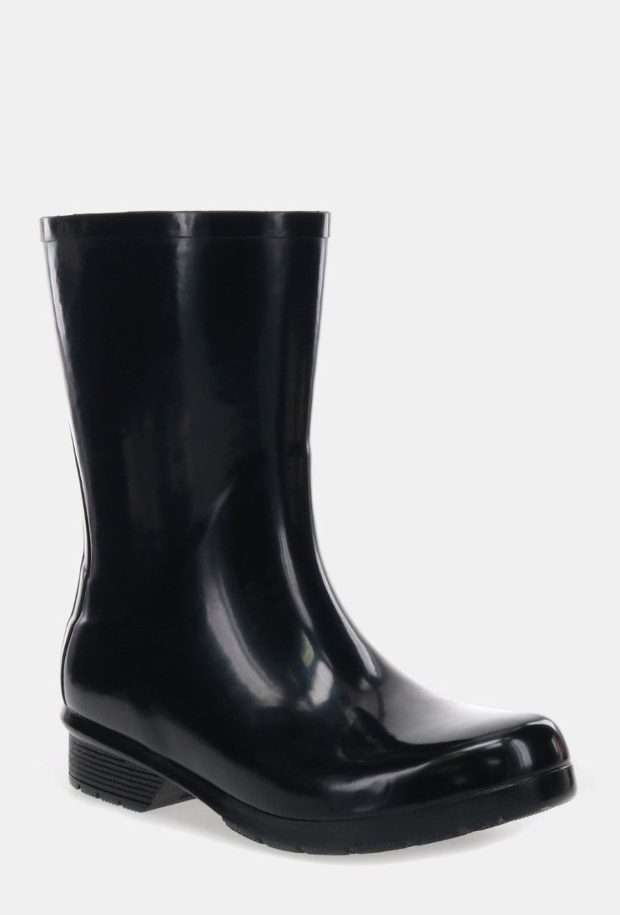 Women Chooka Chooka Brand | Gloss Mid Rain Boot - Black