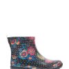 Women Western Chief Rain & Rubber Boots | Women'S Boho Bloom Ankle Rain Boot - Black