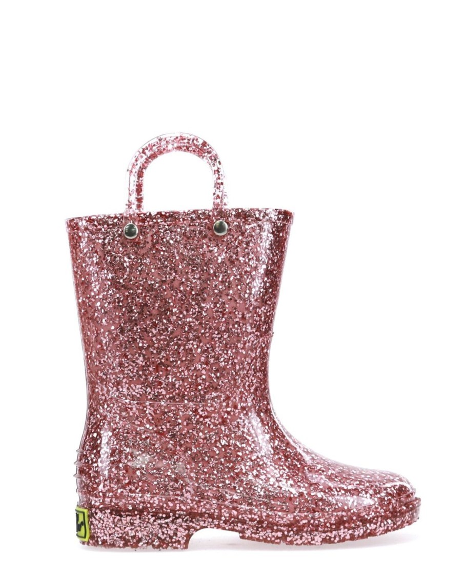 Kids Western Chief Rain & Rubber Boots | Kids Glitter Rain Boot - Rose Gold