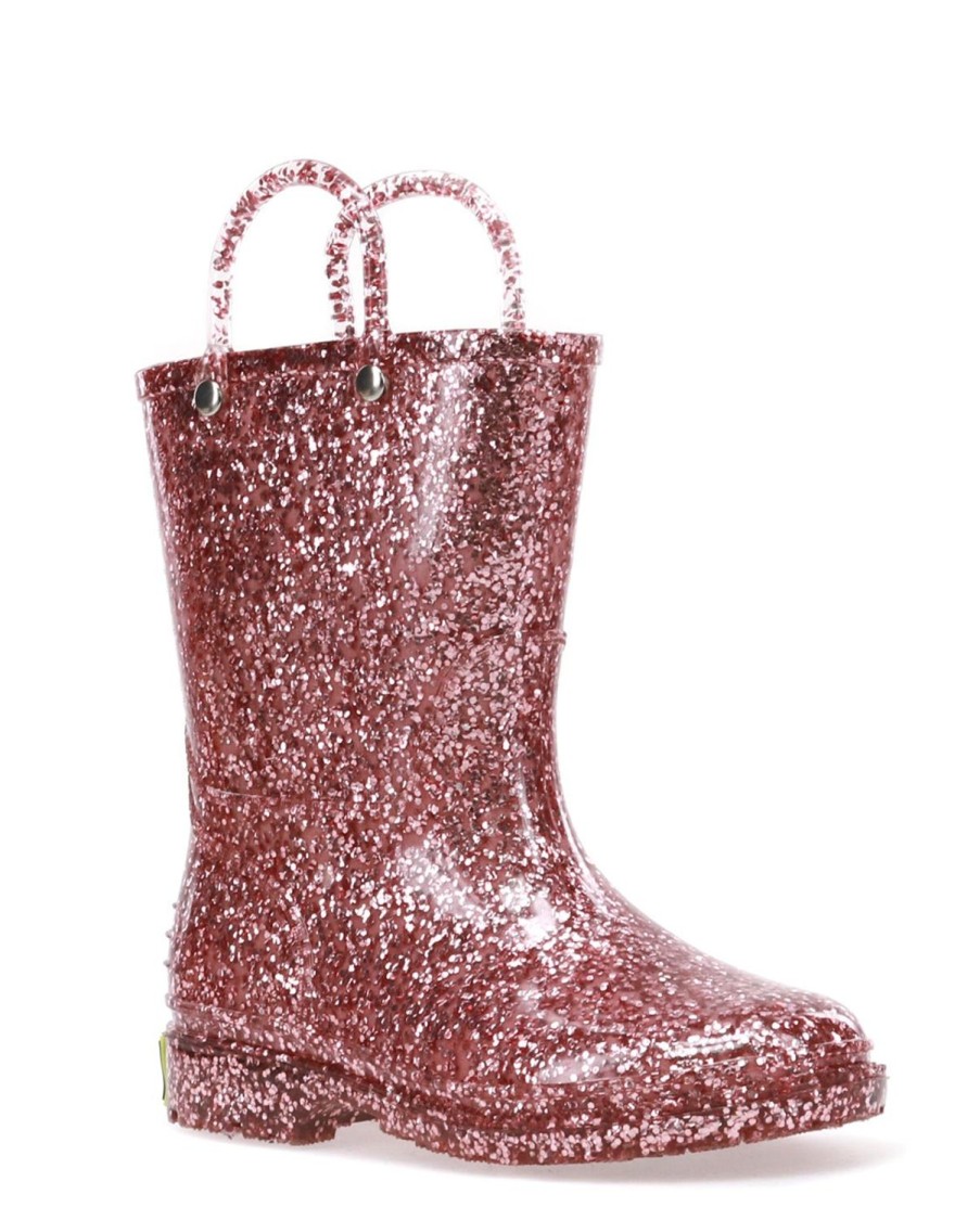 Kids Western Chief Rain & Rubber Boots | Kids Glitter Rain Boot - Rose Gold