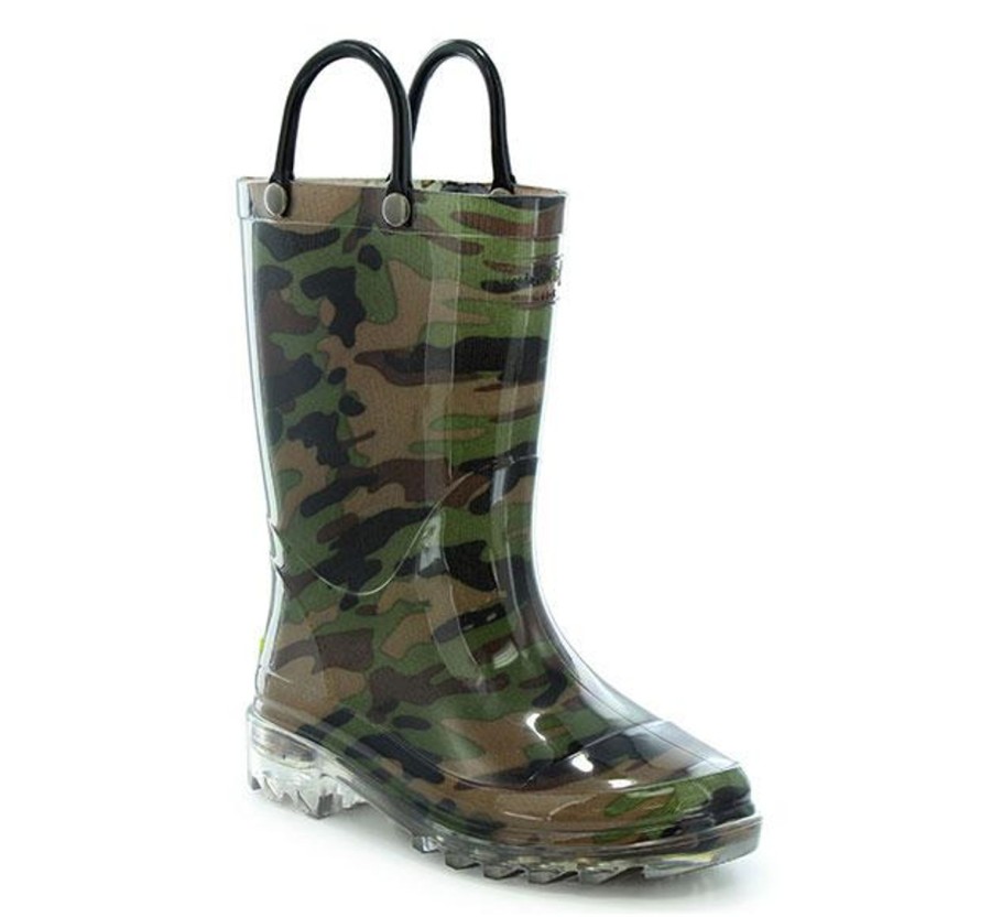 Kids Western Chief Rain & Rubber Boots | Kids Lighted Rain Boot - Camo