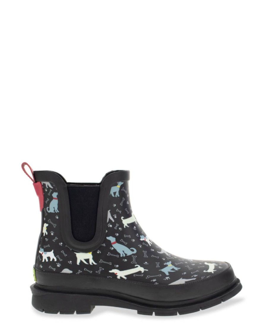 Women Western Chief Chelseas & Shorties | New! Women'S Dog Days Chelsea Rain Boot - Black