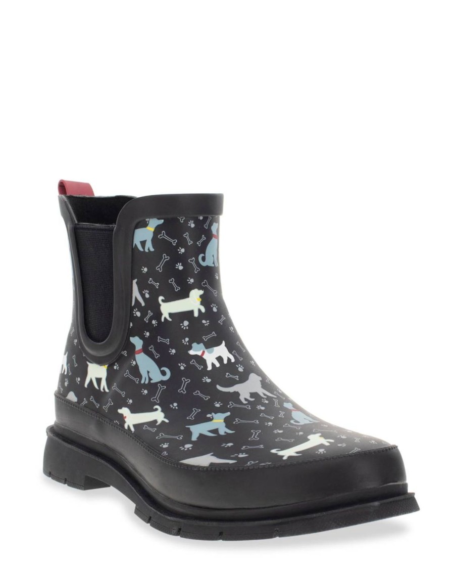 Women Western Chief Chelseas & Shorties | New! Women'S Dog Days Chelsea Rain Boot - Black