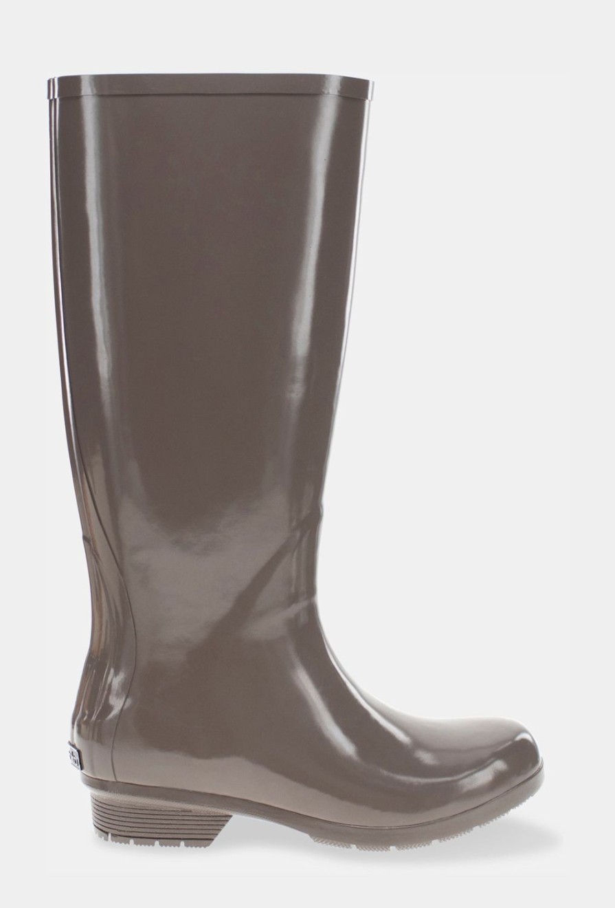 Women Chooka Chooka Brand | Gloss Tall Rain Boot - Dark Taupe