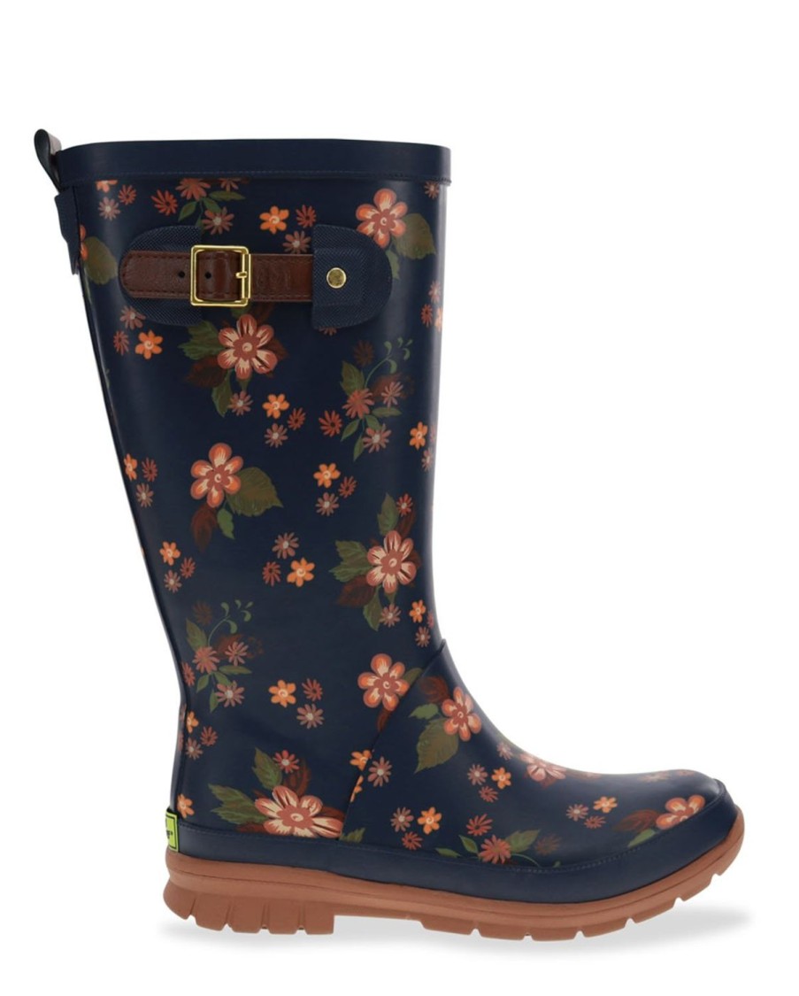 Women Western Chief Rain & Rubber Boots | Women'S Country Bloom Tall Rain Boot - Navy