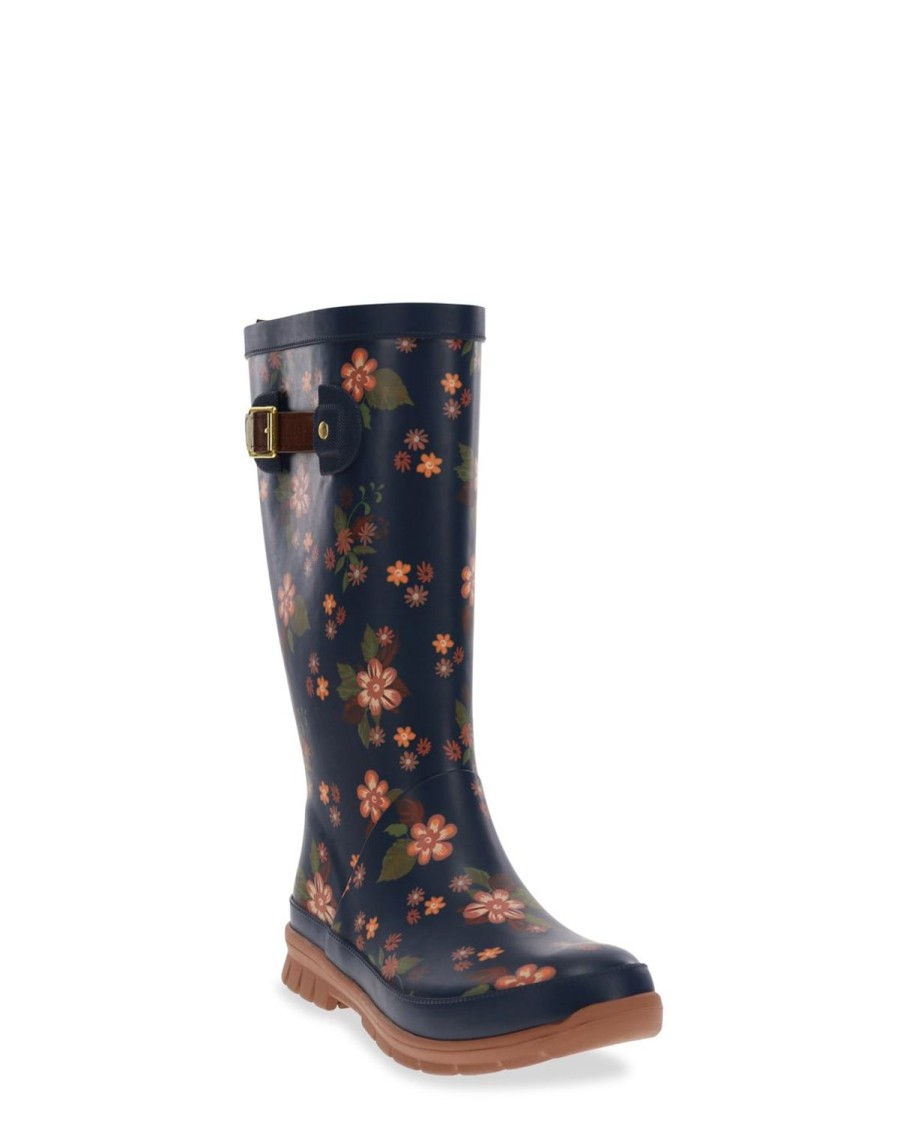 Women Western Chief Rain & Rubber Boots | Women'S Country Bloom Tall Rain Boot - Navy