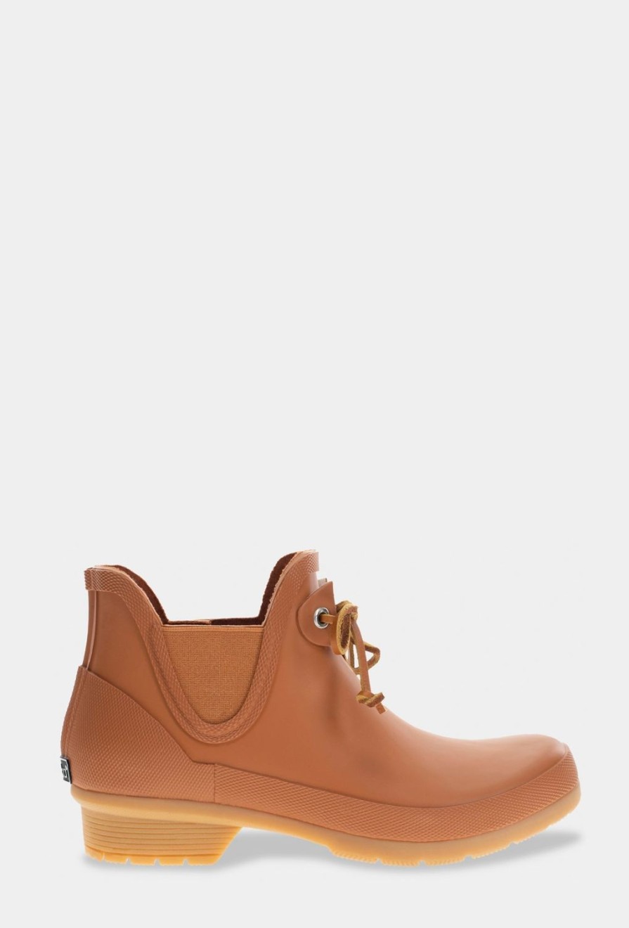 Women Chooka Chooka Brand | Tie Chelsea Rain Boot - Cognac