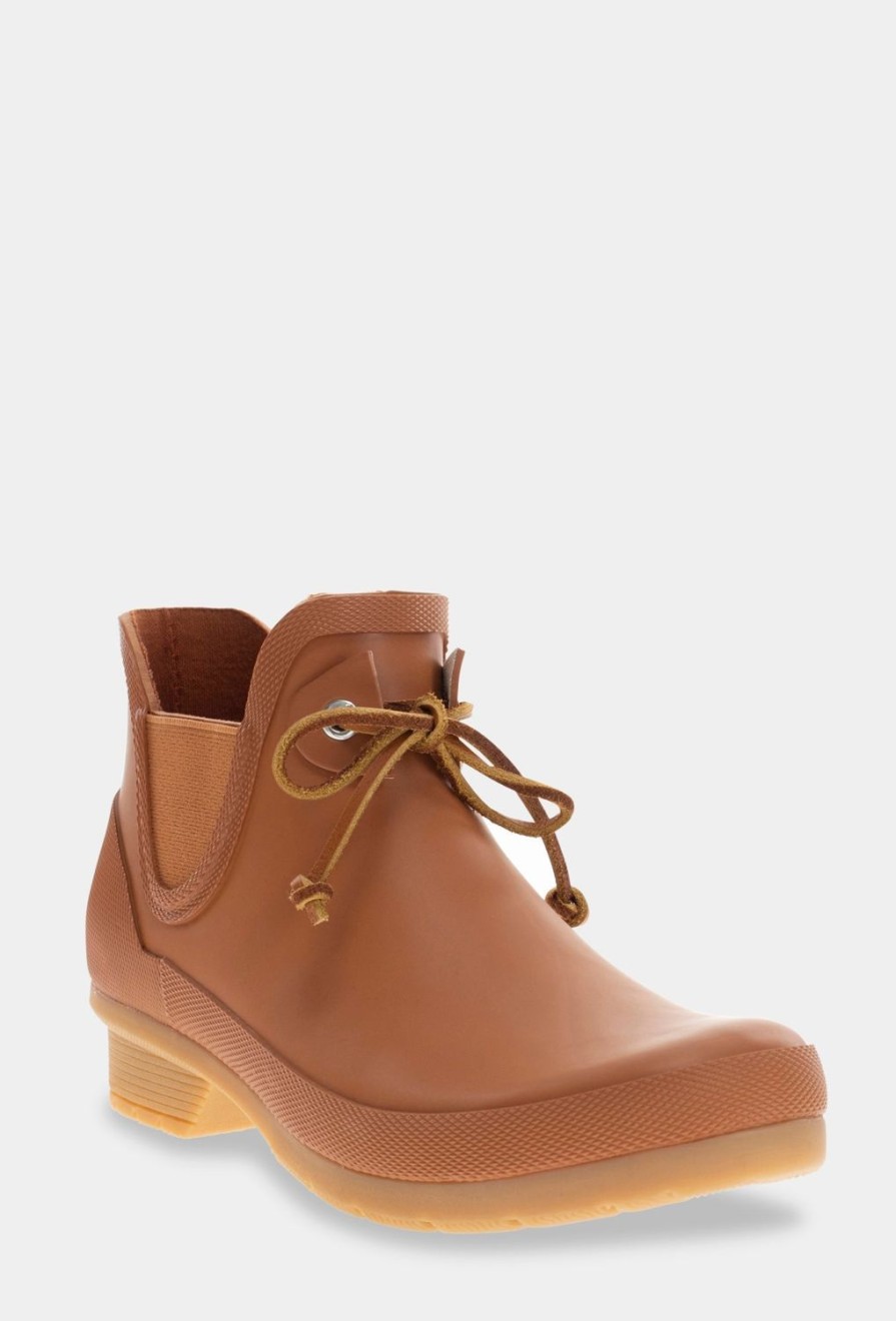 Women Chooka Chooka Brand | Tie Chelsea Rain Boot - Cognac