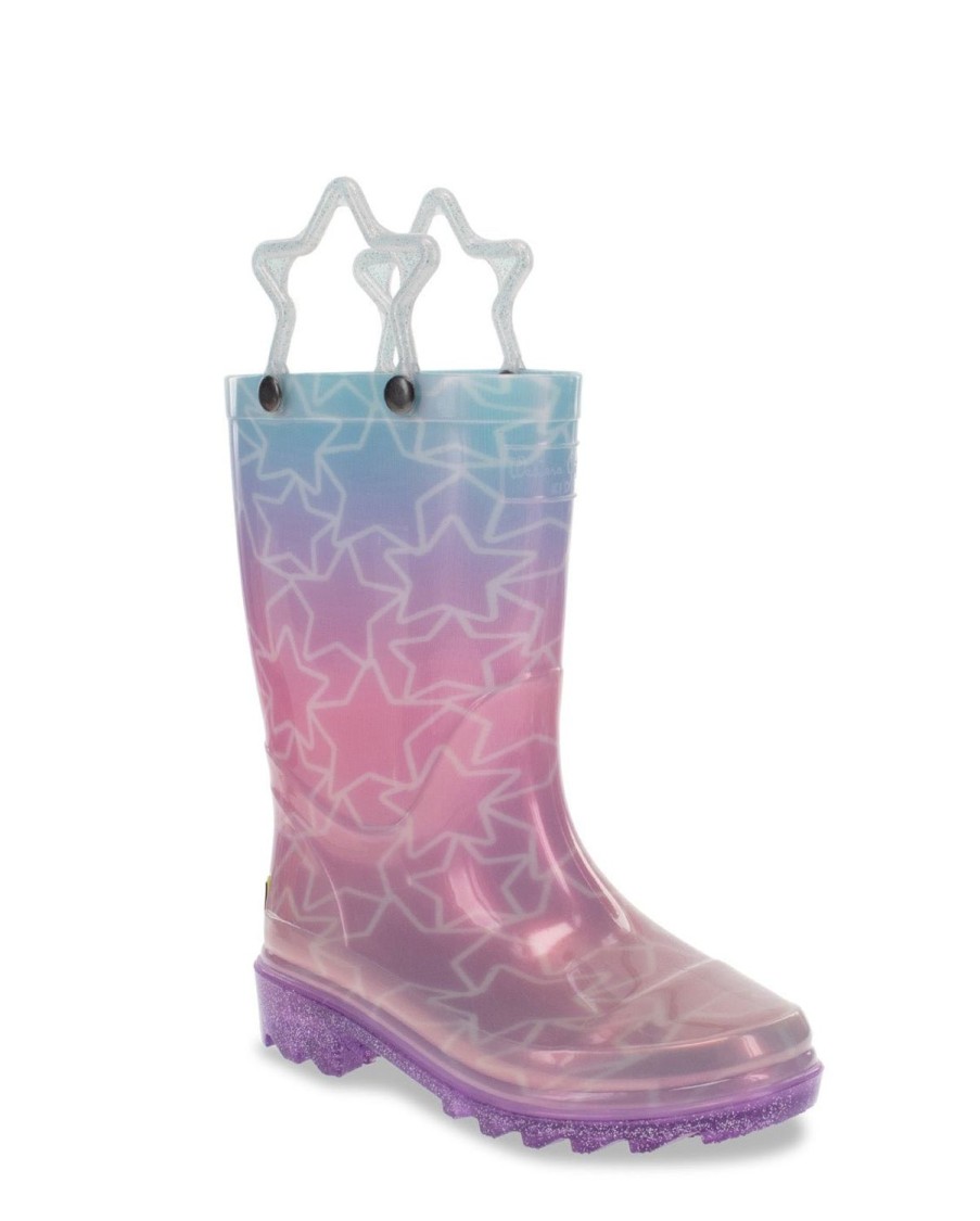 Kids Western Chief Rain & Rubber Boots | New! Kids Glitter Stars Lighted Rain Boot - Multi