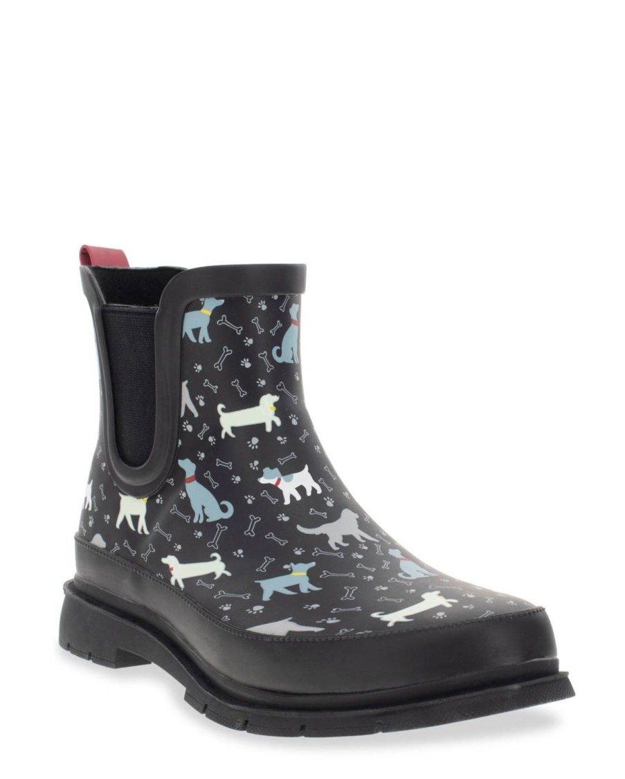 Women Western Chief Rain & Rubber Boots | New! Women'S Dog Days Chelsea Rain Boot - Black