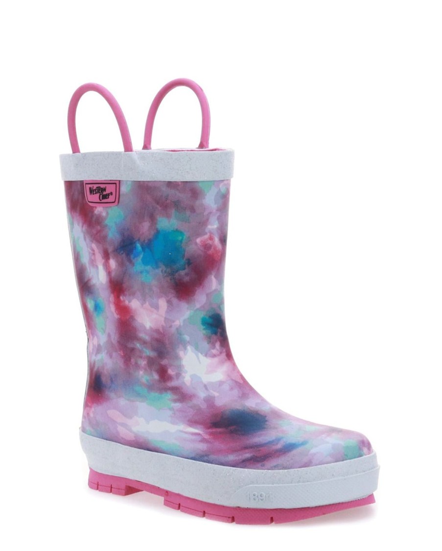 Kids Western Chief Rain & Rubber Boots | Kids Tie Dye Rain Boot - Fuchsia