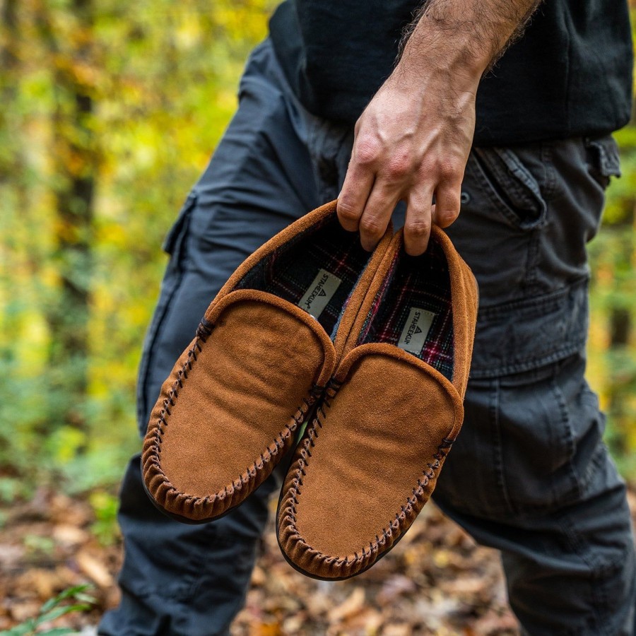 Men Staheekum Staheekum Brand | Men'S Trapper Flannel Slipper - Wheat