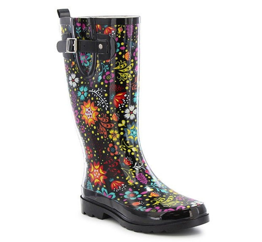 Women Western Chief Rain & Rubber Boots | Women'S Garden Play Tall Rain Boot - Black