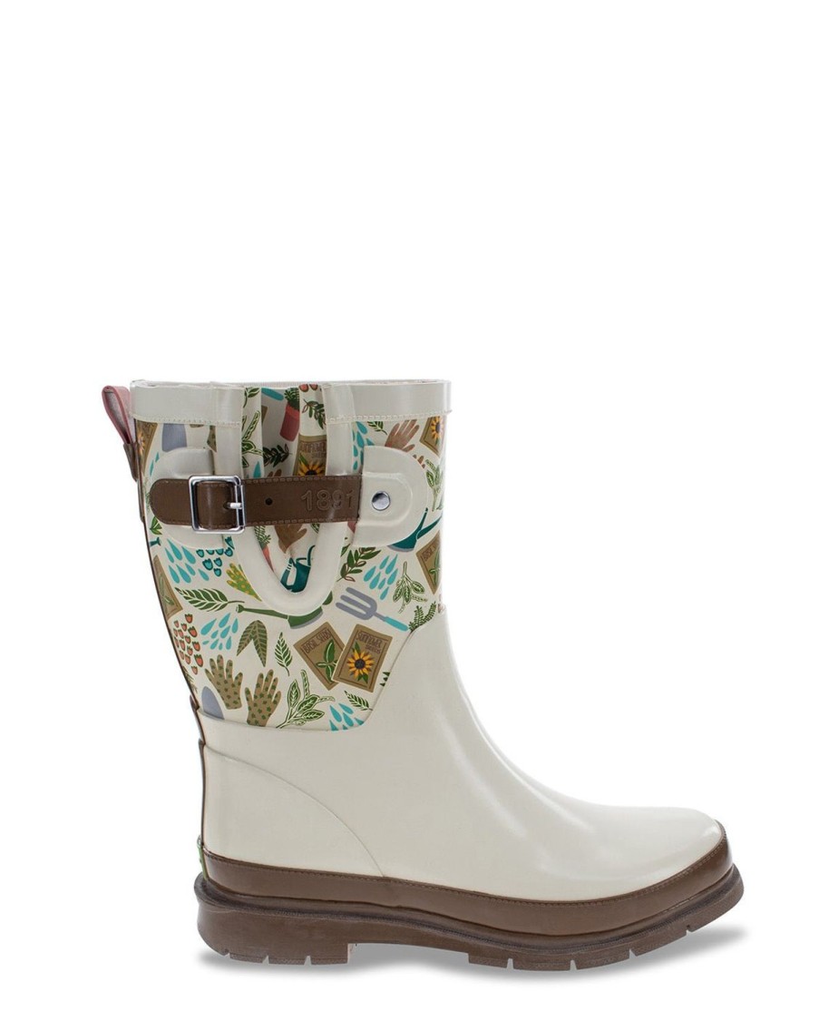 Women Western Chief Rain & Rubber Boots | New! Women'S Gardeners Delight Mid Rain Boot - Ivory