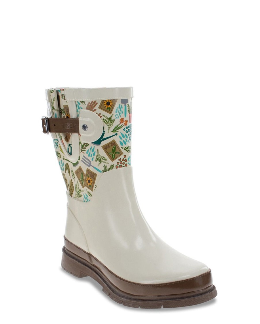 Women Western Chief Rain & Rubber Boots | New! Women'S Gardeners Delight Mid Rain Boot - Ivory