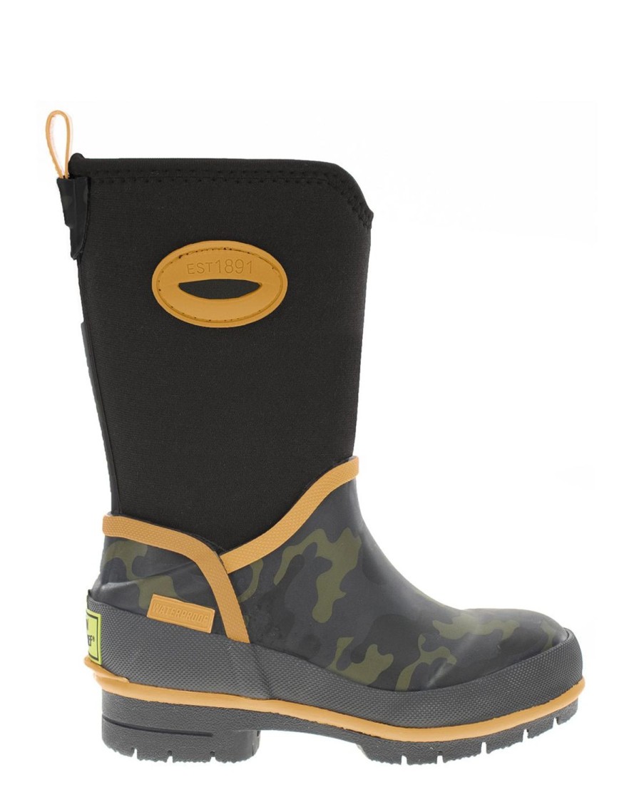 Kids Western Chief Cold Weather Boots | Kids Camo Neoprene Cold Weather Boot - Olive