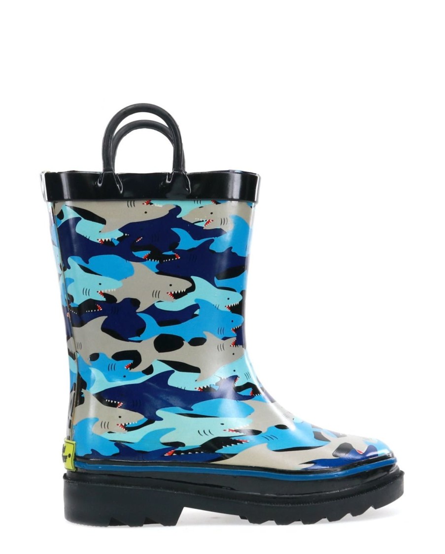 Kids Western Chief Rain & Rubber Boots | Kids Shark Chomp Rain Boot - Blue