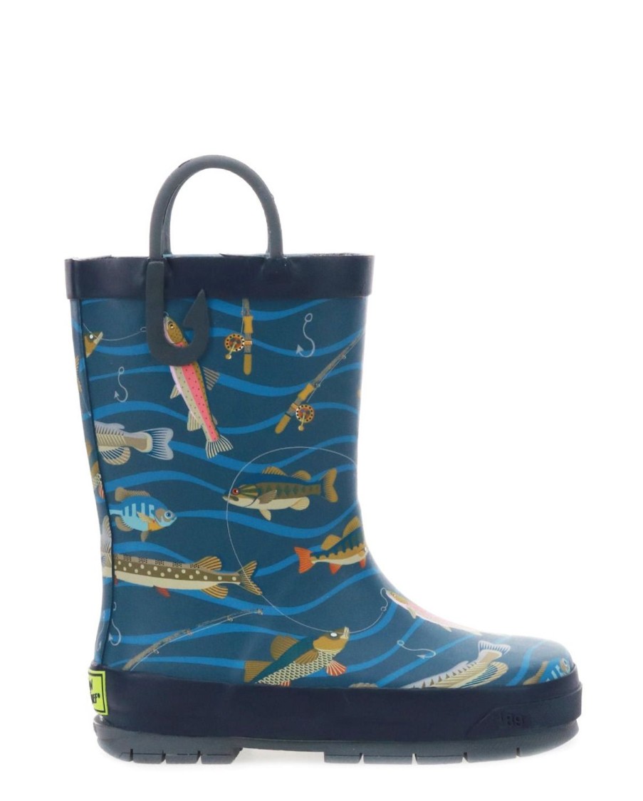 Kids Western Chief Rain & Rubber Boots | Kids Gone Fish'N Rain Boot - Navy