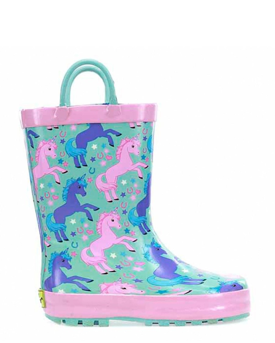 Kids Western Chief Rain & Rubber Boots | Kids Lucky Unicorn Rain Boot - Turquoise