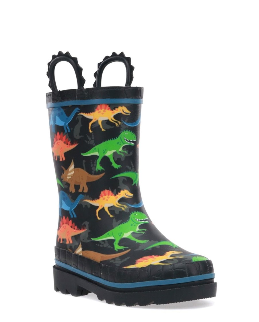 Kids Western Chief Rain & Rubber Boots | Kids Dino World Rain Boot - Black