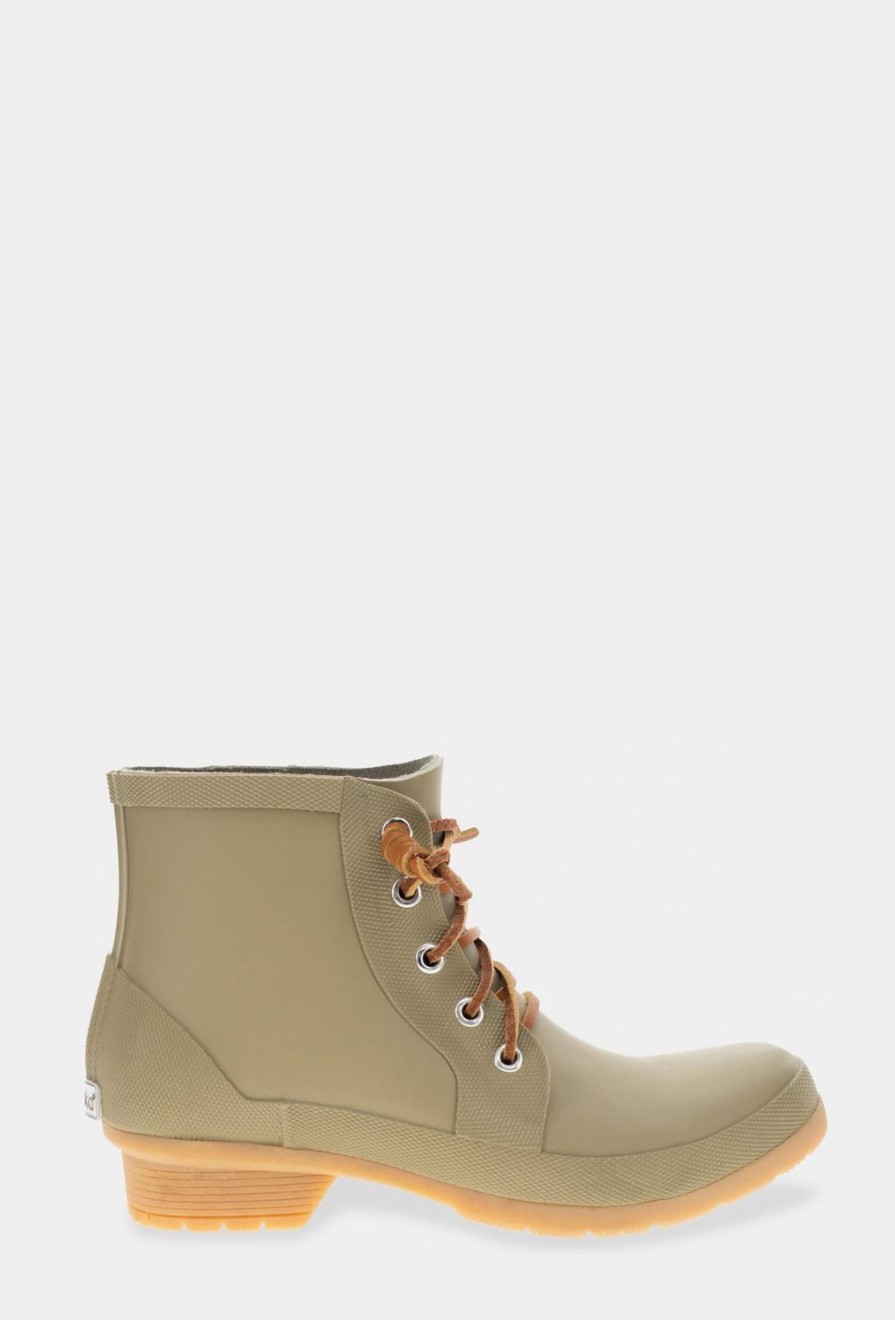 Women Chooka Chooka Brand | Lace Up Ankle Rain Boot - Moss