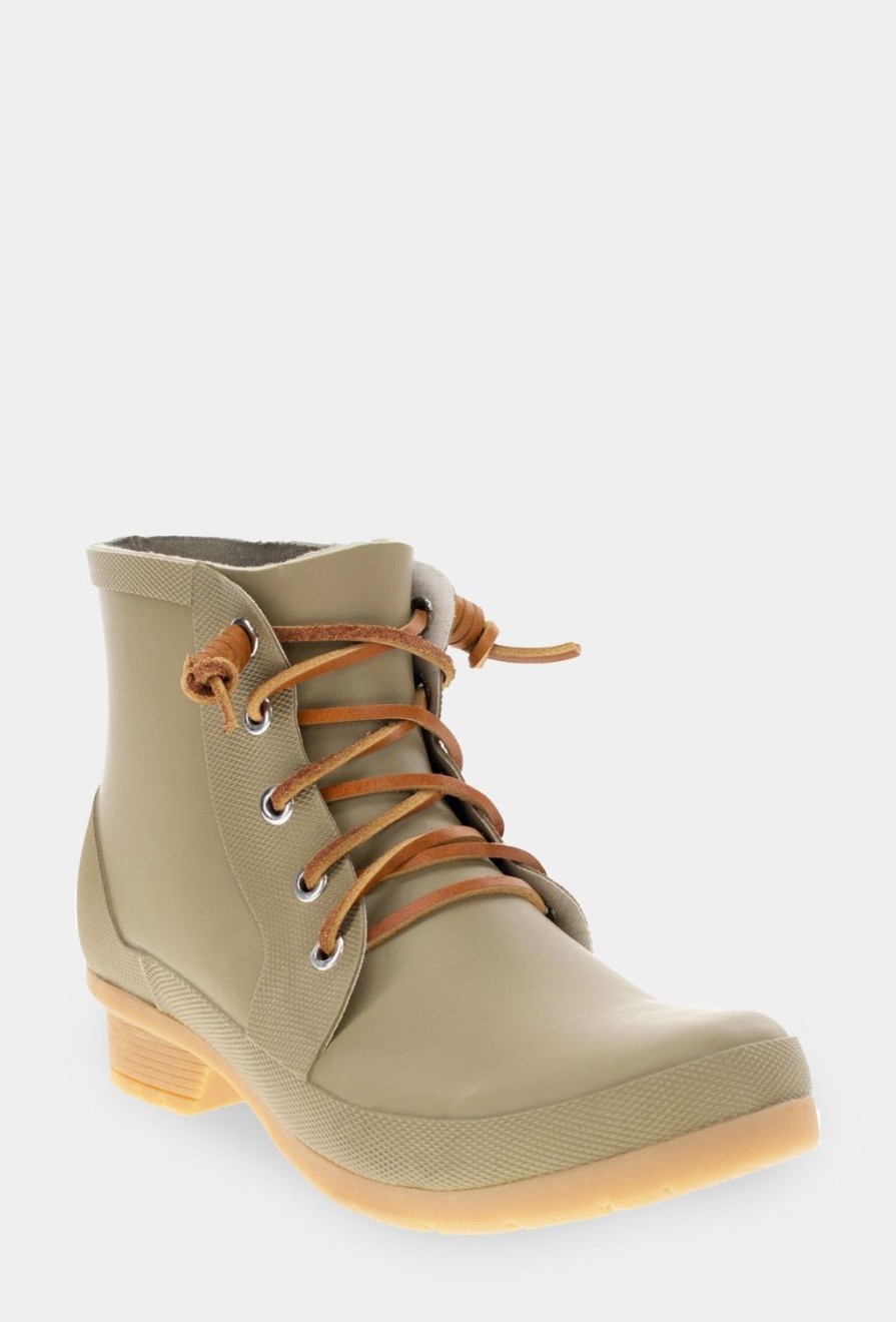 Women Chooka Chooka Brand | Lace Up Ankle Rain Boot - Moss