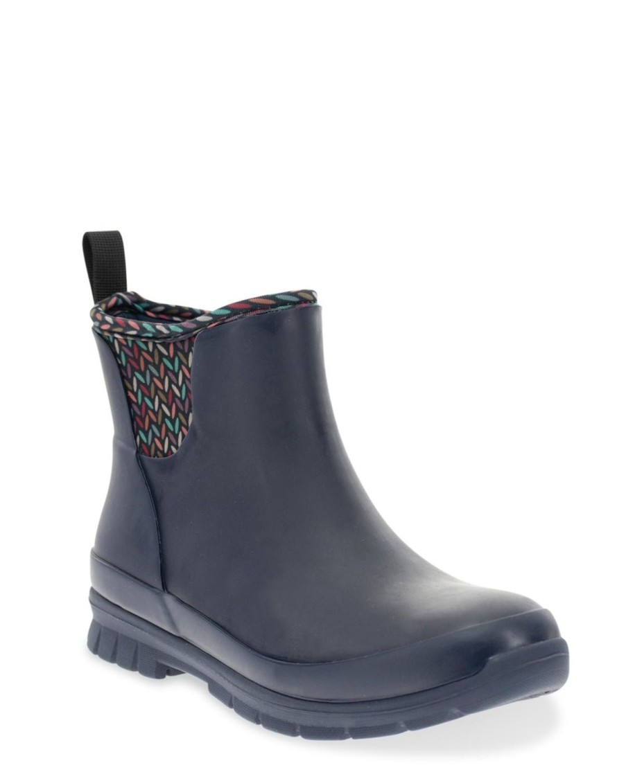 Women Western Chief Rain & Rubber Boots | Women'S Knitique Neoprene Ankle Rain Boot - Navy