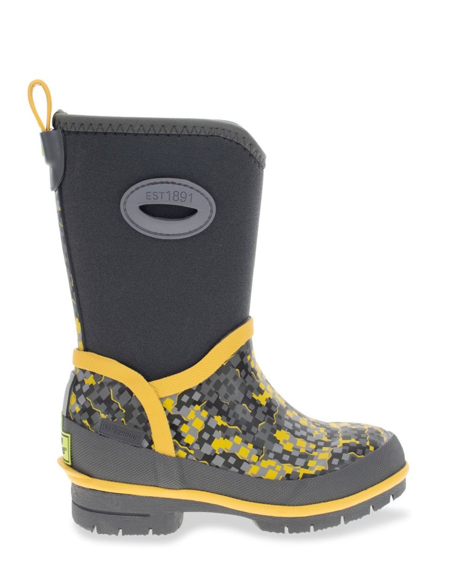 Kids Western Chief Cold Weather Boots | Kids Power Pixel Neoprene Cold Weather Boot - Charcoal