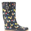 Women Western Chief Rain & Rubber Boots | Women'S Chicken Plaid Tall Rain Boot - Charcoal