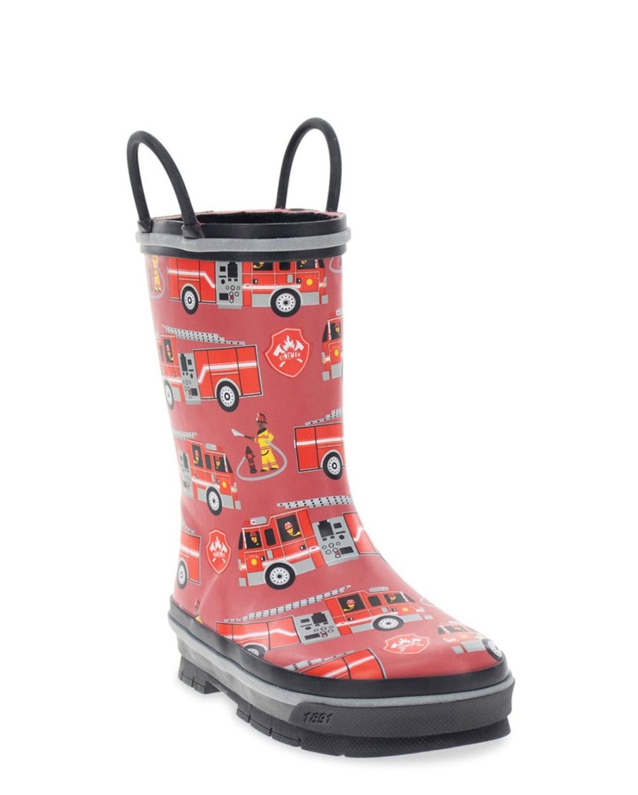 Kids Western Chief Rain & Rubber Boots | Kids Fire Truck Rescue Rain Boot - Red