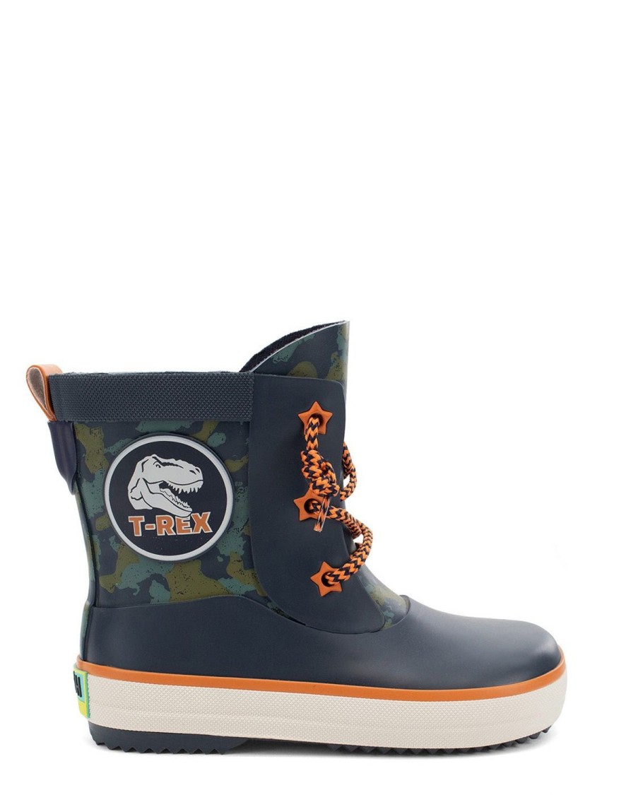 Kids Western Chief Rain & Rubber Boots | Kids Splash Element Lace Up Rain Boot - Navy