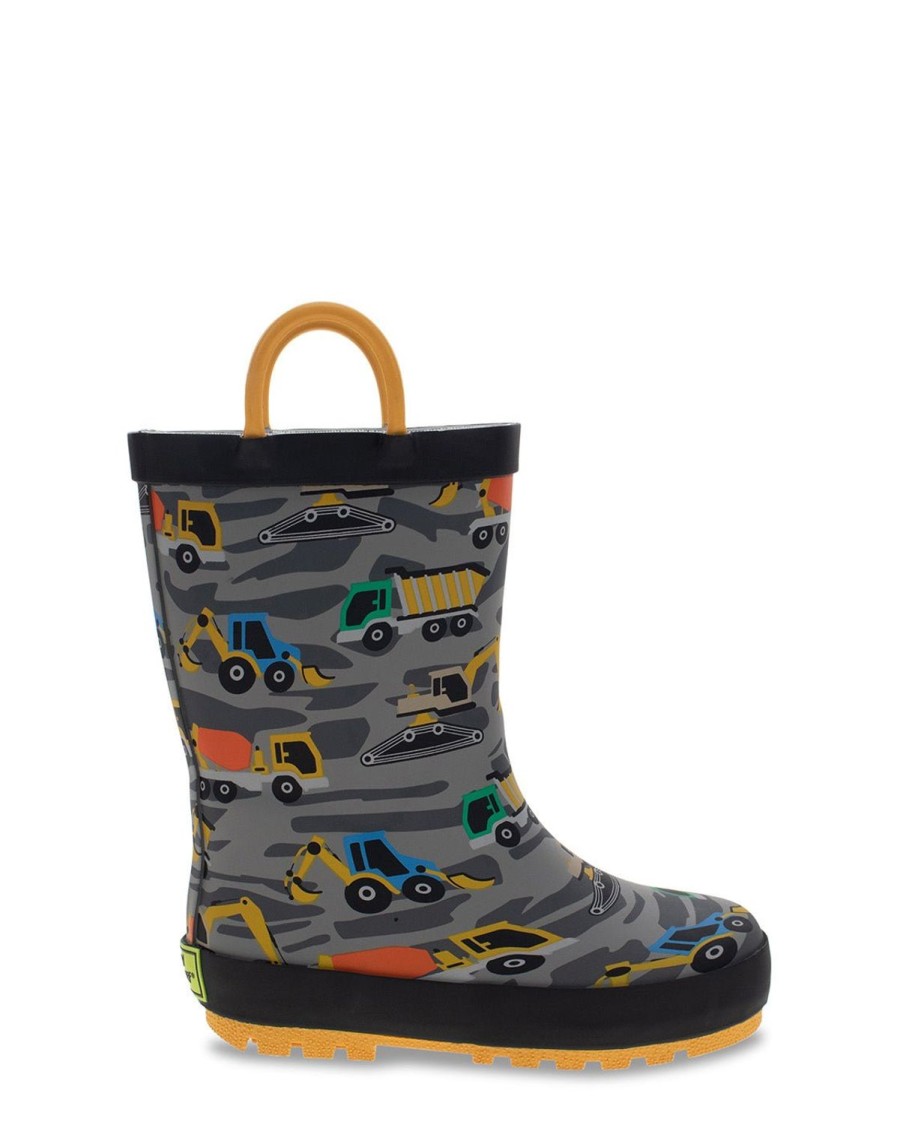 Kids Western Chief Rain & Rubber Boots | New! Kids Construction Rain Boot - Gray