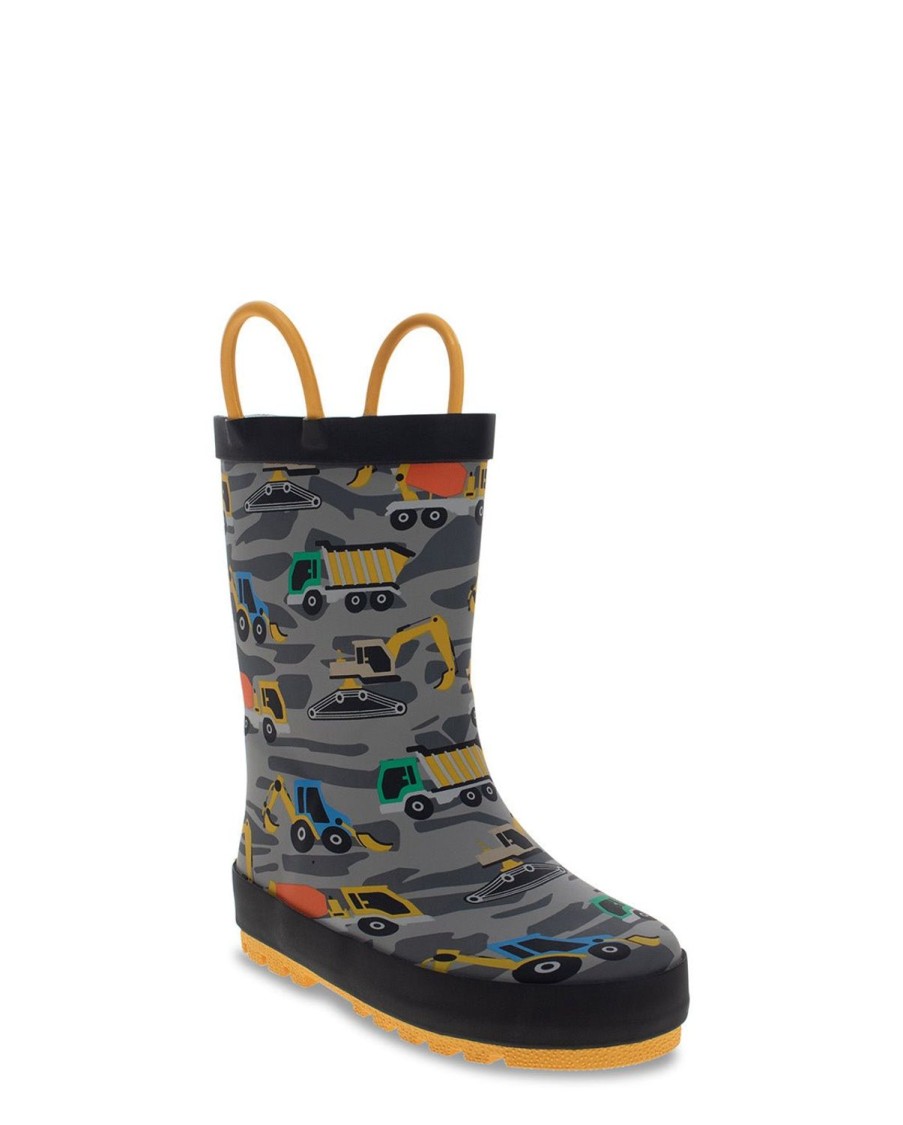 Kids Western Chief Rain & Rubber Boots | New! Kids Construction Rain Boot - Gray