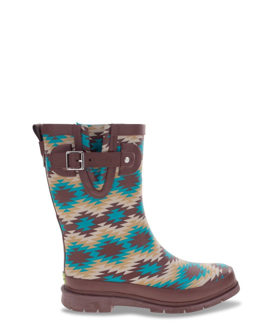 Women Western Chief Rain & Rubber Boots | New! Women'S Southwest Mid Rain Boot - Brown