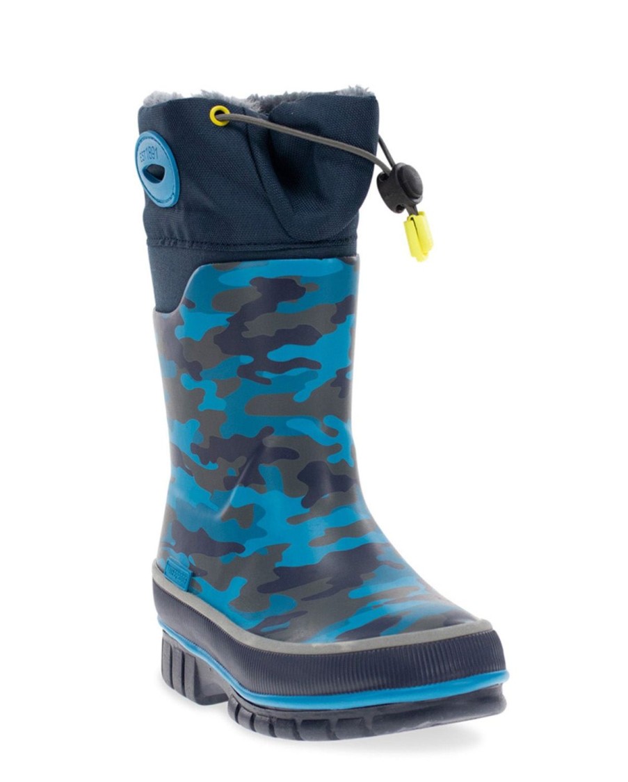 Kids Western Chief Cold Weather Boots | Kids Camo Frost Neoprene Cold Weather Boot - Navy