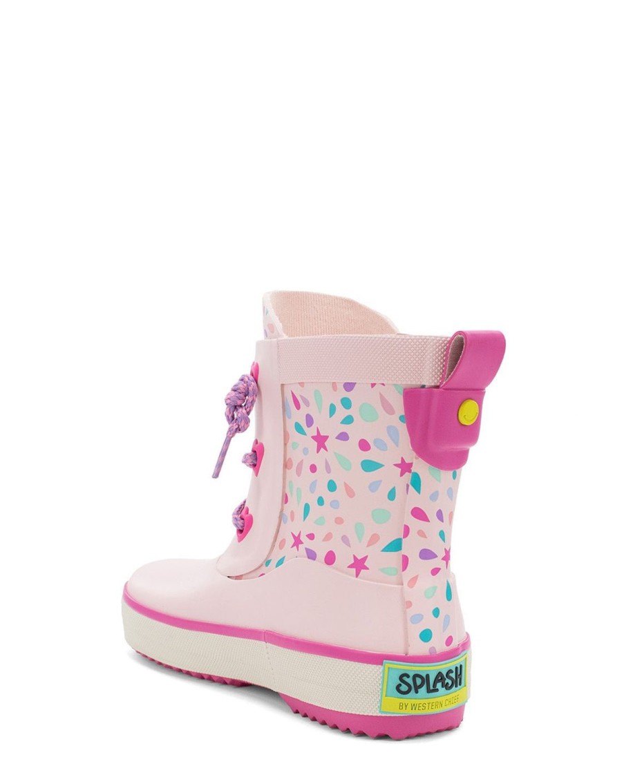 Kids Western Chief Rain & Rubber Boots | Kids Splash Element Lace Up Rain Boot - Pink