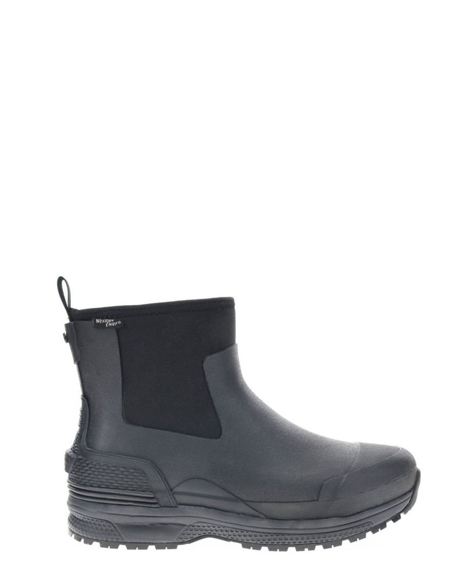 Men Western Chief Rain & Rubber | Men'S Ruston Neoprene Ankle Boot - Black