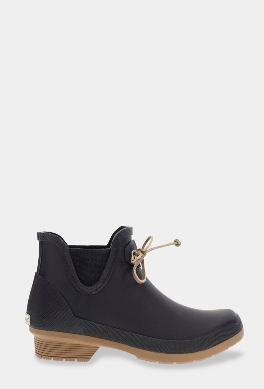 Women Chooka Chooka Brand | Tie Chelsea Rain Boot - Black