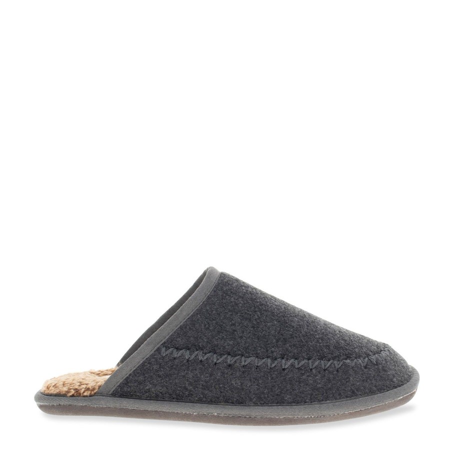 Men Staheekum Staheekum Brand | Men'S Log Cabin Slipper - Charcoal