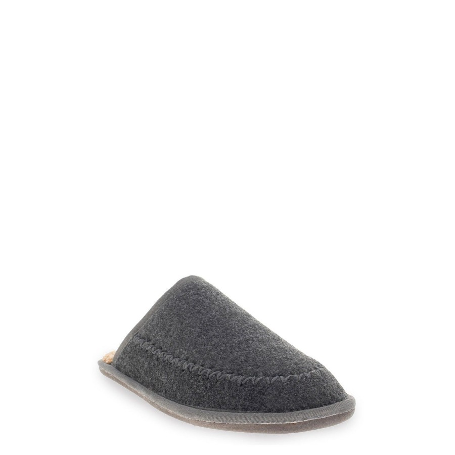 Men Staheekum Staheekum Brand | Men'S Log Cabin Slipper - Charcoal