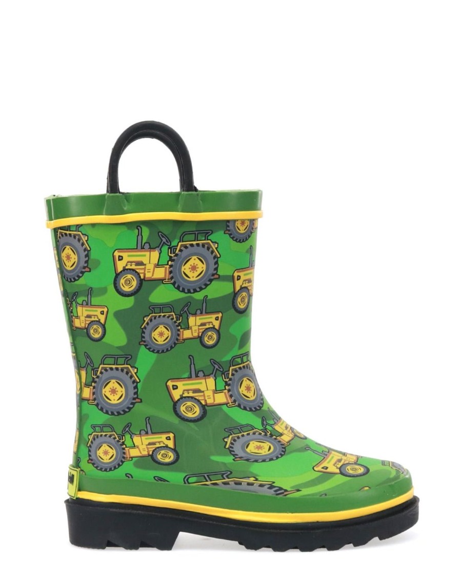 Kids Western Chief Rain & Rubber Boots | Kids Vintage Tractors Rain Boot - Green