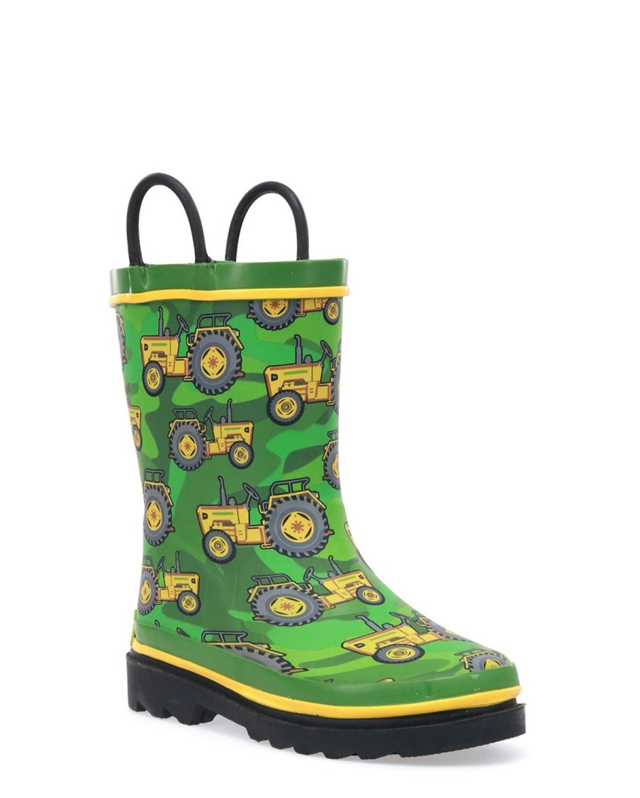 Kids Western Chief Rain & Rubber Boots | Kids Vintage Tractors Rain Boot - Green